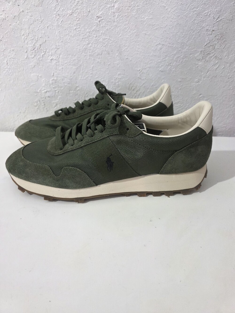 Polo Ralph Lauren PRL Trail 125 Suede Green Lace Up Sneaker Shoes Men's 11.5